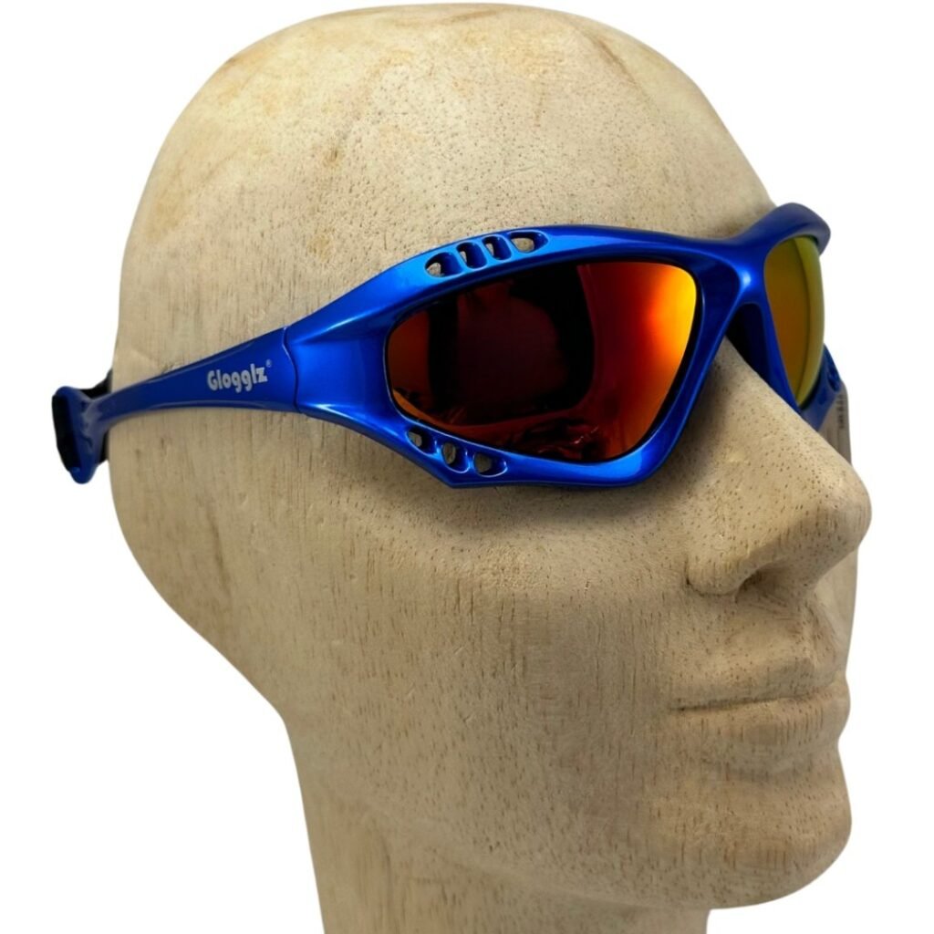 Glogglz® Finz Polarised Sports Sunglasses – Blue | UV400 Protection, Anti-Fog & Secure Fit