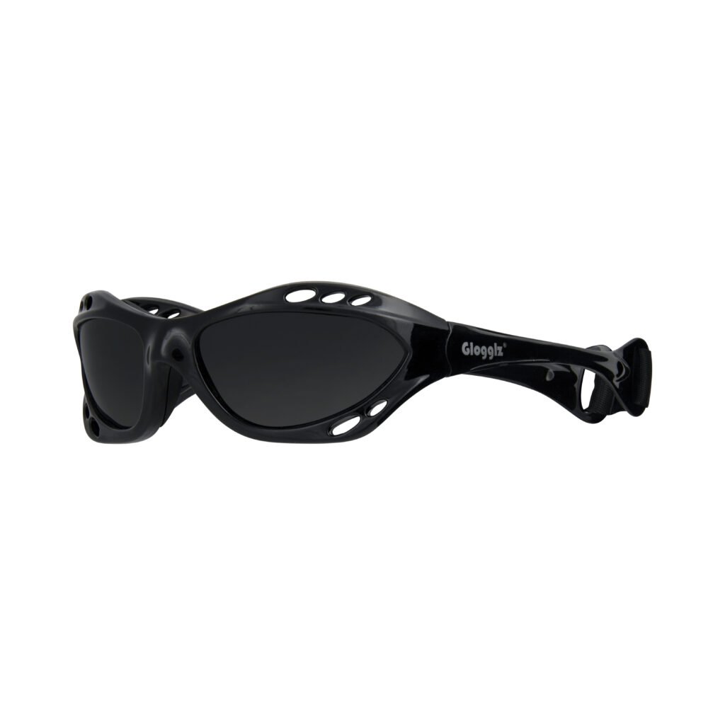 Glogglz® Rayz Polarised Sports Sunglasses – Black | UV400 Protection, Anti-Fog & Secure Fit