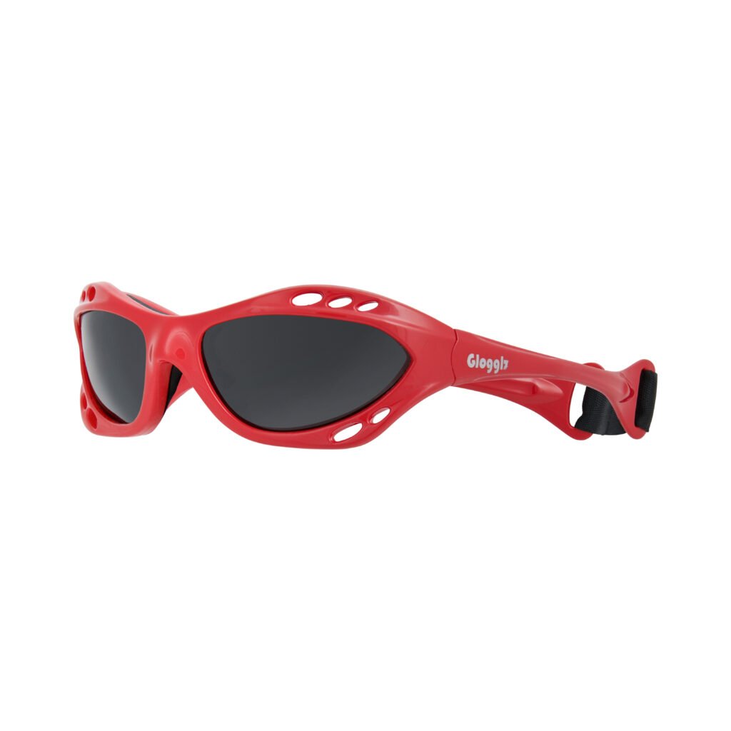 Glogglz® Rayz Polarised Sports Sunglasses – Red | UV400 Protection, Anti-Fog & Secure Fit