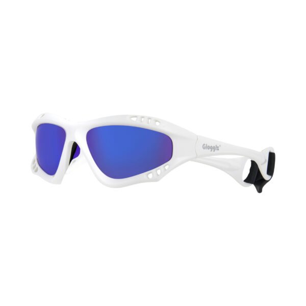 Glogglz® Finz Polarised Sports Sunglasses – White | UV400 Protection, Anti-Fog & Secure Fit