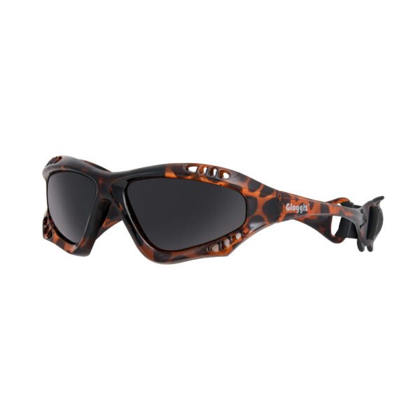 Glogglz® Finz Polarised Sports Sunglasses – Brown / Leopard | UV400 Protection, Anti-Fog & Secure Fit