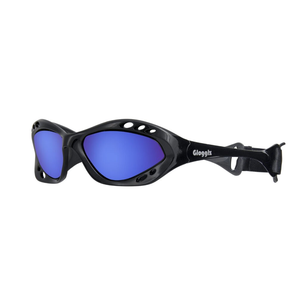 Glogglz® Finz Polarised Sports Sunglasses – Black | UV400 Protection, Anti-Fog & Secure Fit