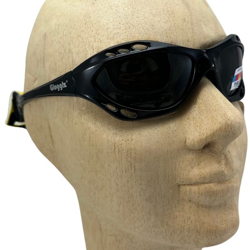 Glogglz® Rayz Polarised Sports Sunglasses – Black | UV400 Protection, Anti-Fog & Secure Fit