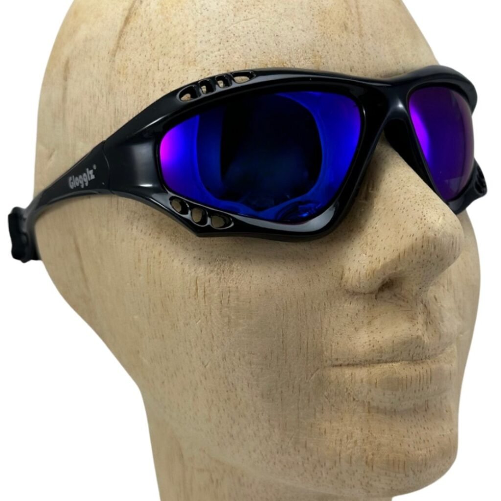 Glogglz® Finz Polarised Sports Sunglasses – Black | UV400 Protection, Anti-Fog & Secure Fit
