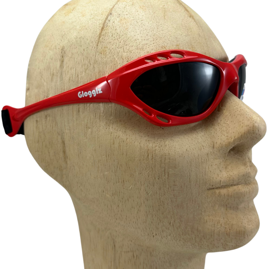 Glogglz® Rayz Polarised Sports Sunglasses – Red | UV400 Protection, Anti-Fog & Secure Fit