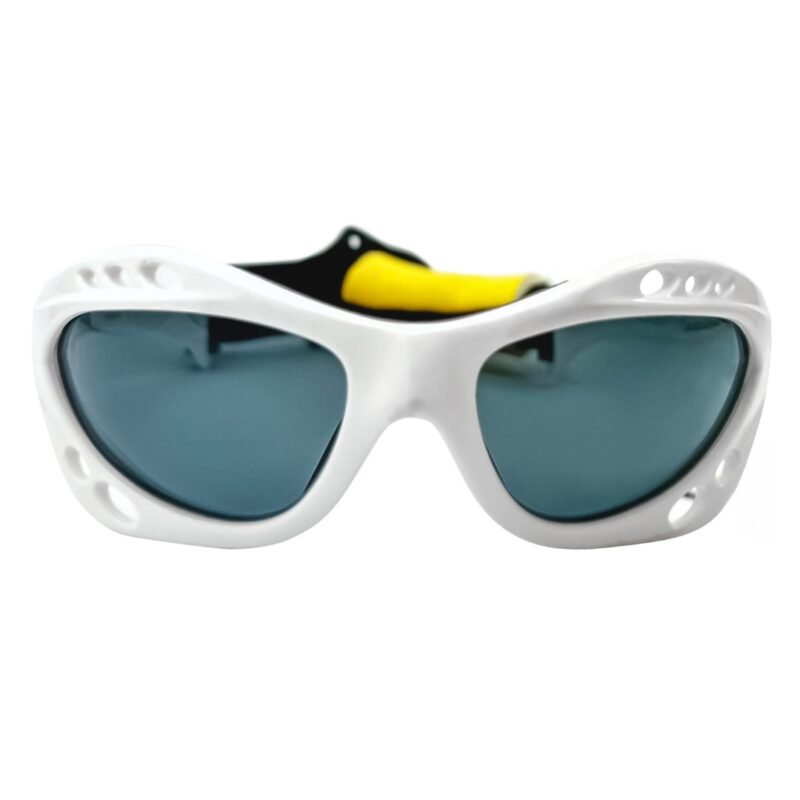 Glogglz® Rayz Polarised Sports Sunglasses – White | UV400 Protection, Anti-Fog & Secure Fit